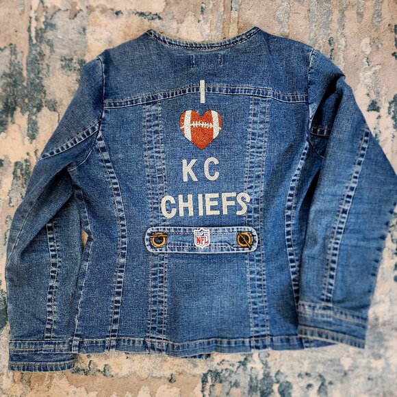 Jean Blazer Jacket KC CHEIFS - Picture 1 of 2